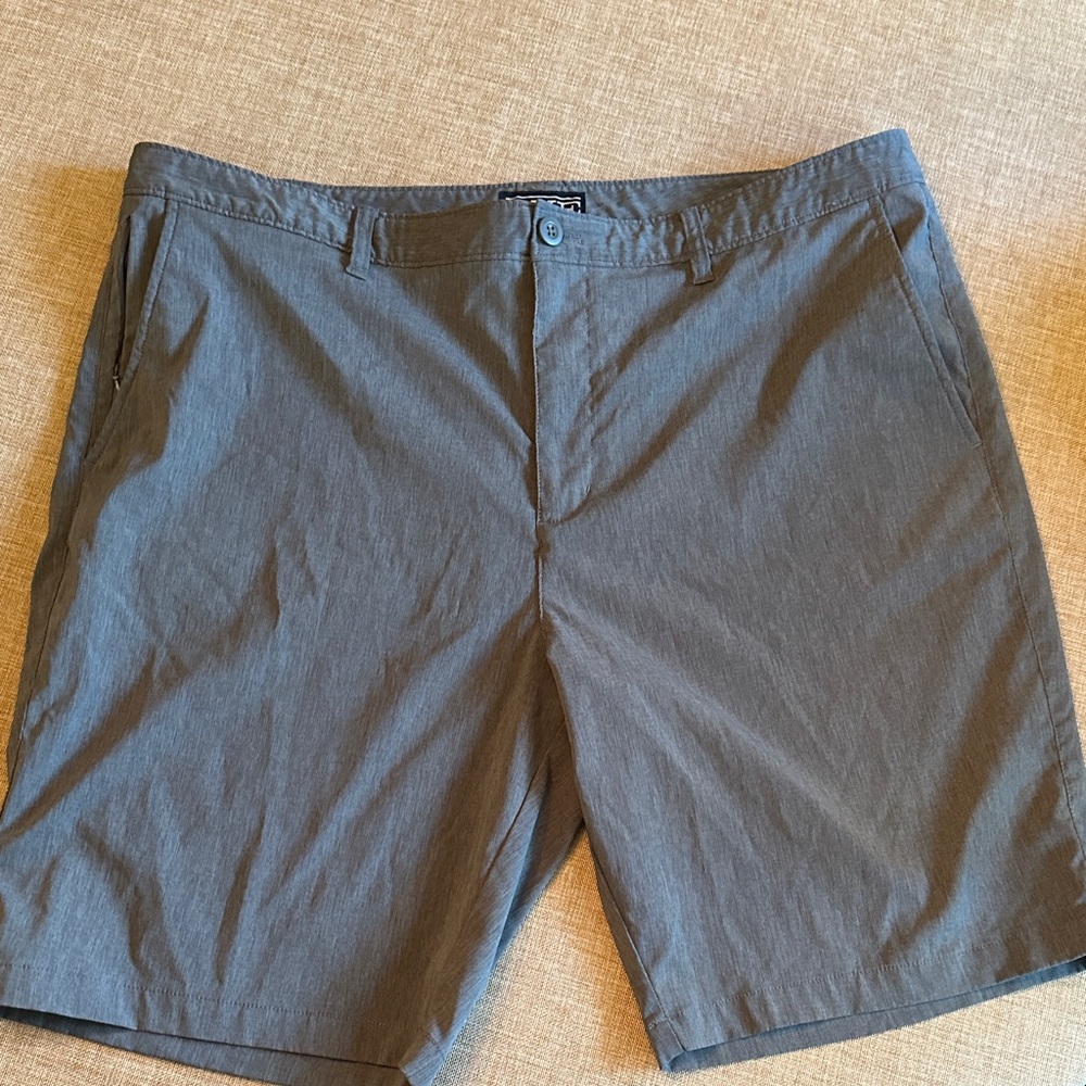Men's Gray Flat Front Shorts